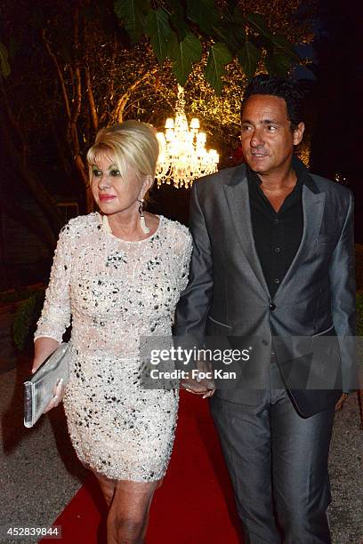 Ivana Trump and Marcantonio Rota attend the Monika Bacardi Summer Party 2014 St Tropez at Les Moulins de Ramatuelle on July 27, 2014 in Saint Tropez,...