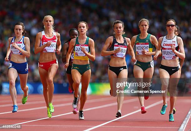 Laura Muir of Scotland, Hannah England of England, Melissa Duncan of Australia, Nikki Hamblin of New Zealand and Nicole Sifuentes of Canada compete...