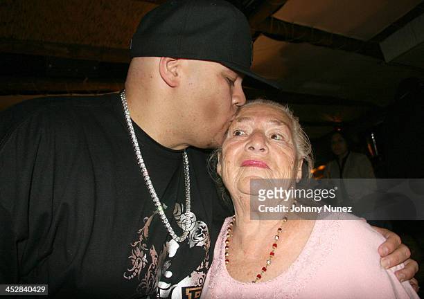 Fat Joe and Grandmother during Baby Shower for Lorena Rios, Fat Joe's Wife at Cain in New York, New York, United States.