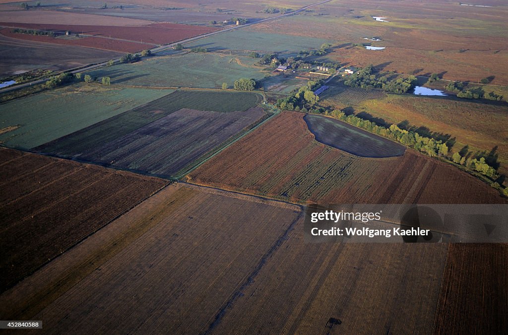 USA, Kansas, Flint Hills, Near Cottonwood Falls, Aerial View...