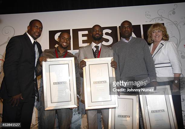 Trevor Gale, Kendrick Wyldcard Dean, Bryan-Michael Cox, Chris Hicks and Linda Lorence Critelli attend The 2008 SESAC New York Music Awards May 8,...