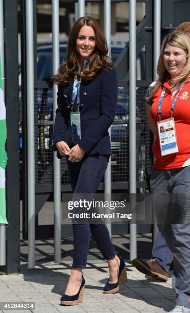 Catherine, Duchess of Cambridge attends the gymnastics during the Commonwealth Games on July 28, 2014 in Glasgow, Scotland.