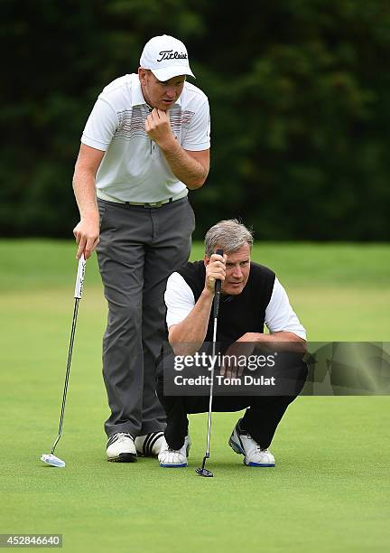 Paul Nessling of Cooden Beach Golf Club and David Hudspitch of Beauport Park Golf Course line up a putt during the Golfbreaks.com PGA Fourball...