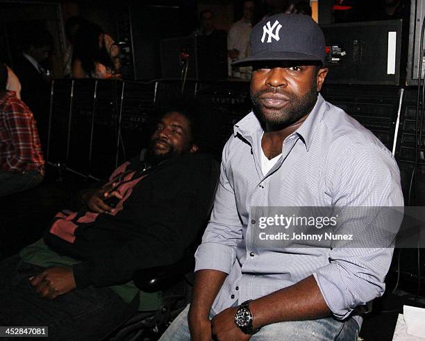 Questlove and Black Thought of The Roots attend the The Roots' private listening session at Legacy Studios on May 20, 2010 in New York City.