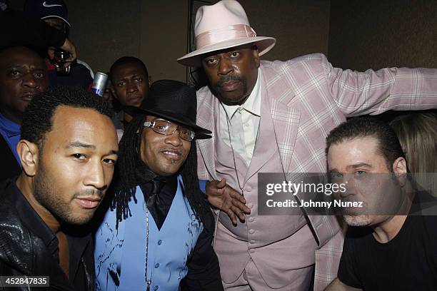 John Legend, Melly Mel, Grand Master Caz and Noel Ashman attend Vaughn Anthony's Birthday Bash Hosted by John Legend on May 22, 2008 in New York City.