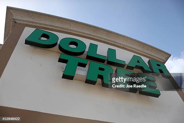 Dollar Tree store is seen on July 28, 2014 in Miami, Florida. Dollar Tree announced it will buy Family Dollar Stores for about $8.5 billion in cash...