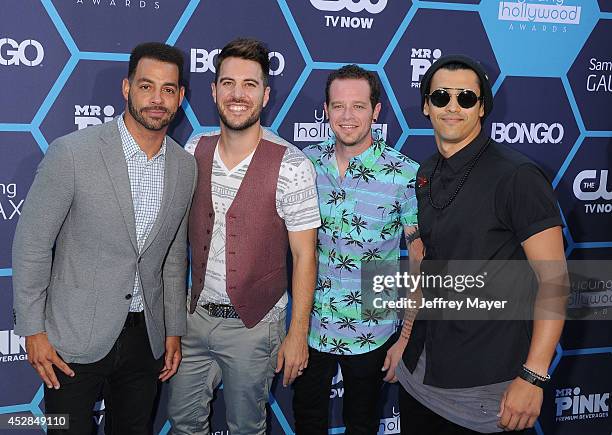 Musicians O-Town arrive at the 16th Annual Young Hollywood Awards at The Wiltern on July 27, 2014 in Los Angeles, California.