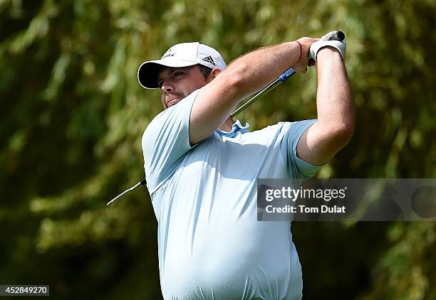 Greg Roostan of Springs Hotel & Golf Club tees off during the Golfbreaks.com PGA Fourball Championship - Southern Regional Qualifier at Woodcote Park...