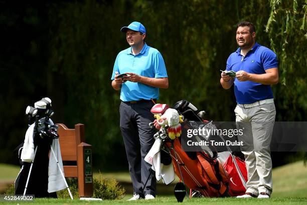 Stephen Lee of Birchwood Park Golf Club and Sean Rogers of Thamesview Golf Centre look on during the Golfbreaks.com PGA Fourball Championship -...