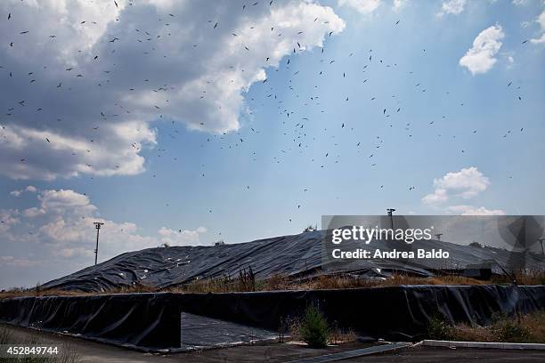 View of the San Tammaro garbage dump in province of Caserta, Italy.
