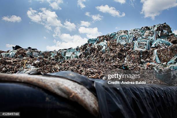 View of the San Tammaro garbage dump in province of Caserta, Italy.