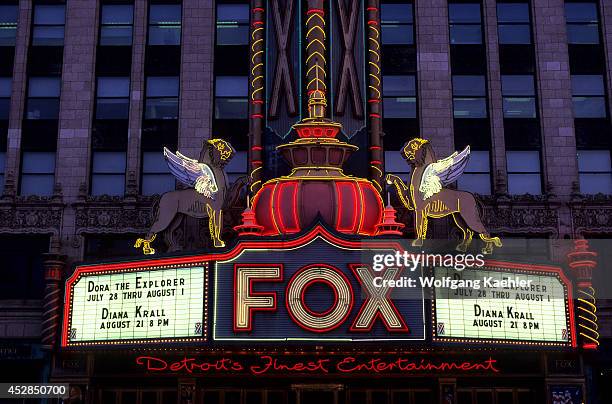 Michigan, Detroit, Fox Theater, Sign.