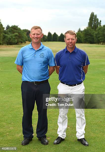 Mark Treleaven of Hayling Golf Club and Jonathan Barnes of Oak Park Golf Club pose for photos after winning the Golfbreaks.com PGA Fourball...