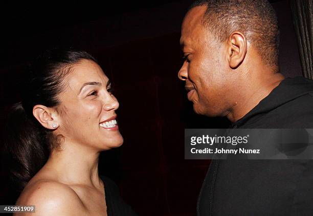 Dr. Dre and wife Nicole Threatt Young attend the Diddybeats launch party celebration at Underbar at W Union Square on May 26, 2010 in New York City.