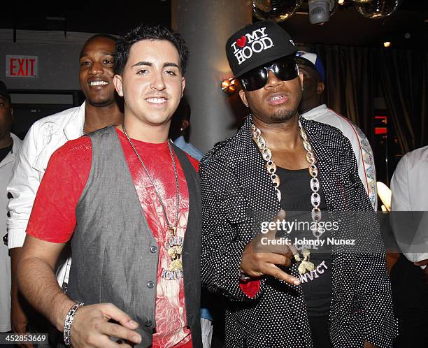 Colby O'Donis and Red Cafe attend Akon Performs at Spotlight Live in Times Square on June 10, 2008 in New York City.