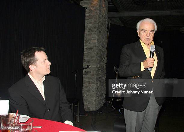 Tom Calderone and Jack Valenti during Vh1 Global Fund Dinner at Stout NYC in New York City, New York, United States.