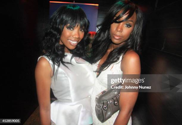 Recording artists Brandy and Kelly Rowland attend Lil Jon's Crunk Rock album release party at Greenhouse on June 3, 2010 in New York City.