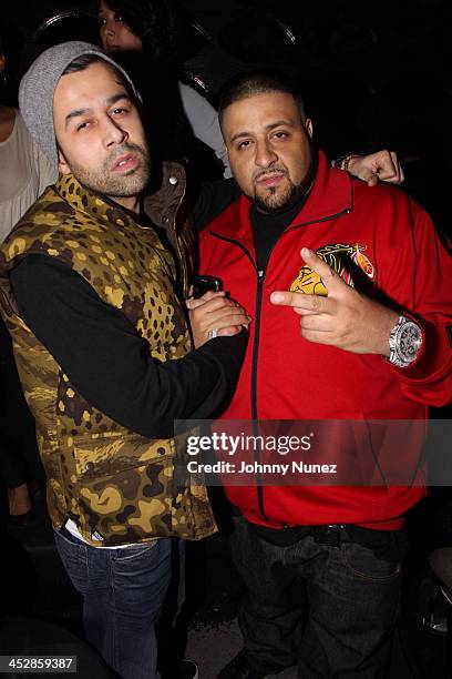 Jus Ske and DJ Khaled attend Mick Boogie's birthday celebration at Mr. West on March 30, 2009 in New York City.