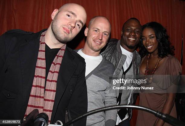 Mick Boogie, Terry, DJ Mos and DJ Kiss attend Mick Boogie's birthday celebration at Mr. West on March 30, 2009 in New York City.