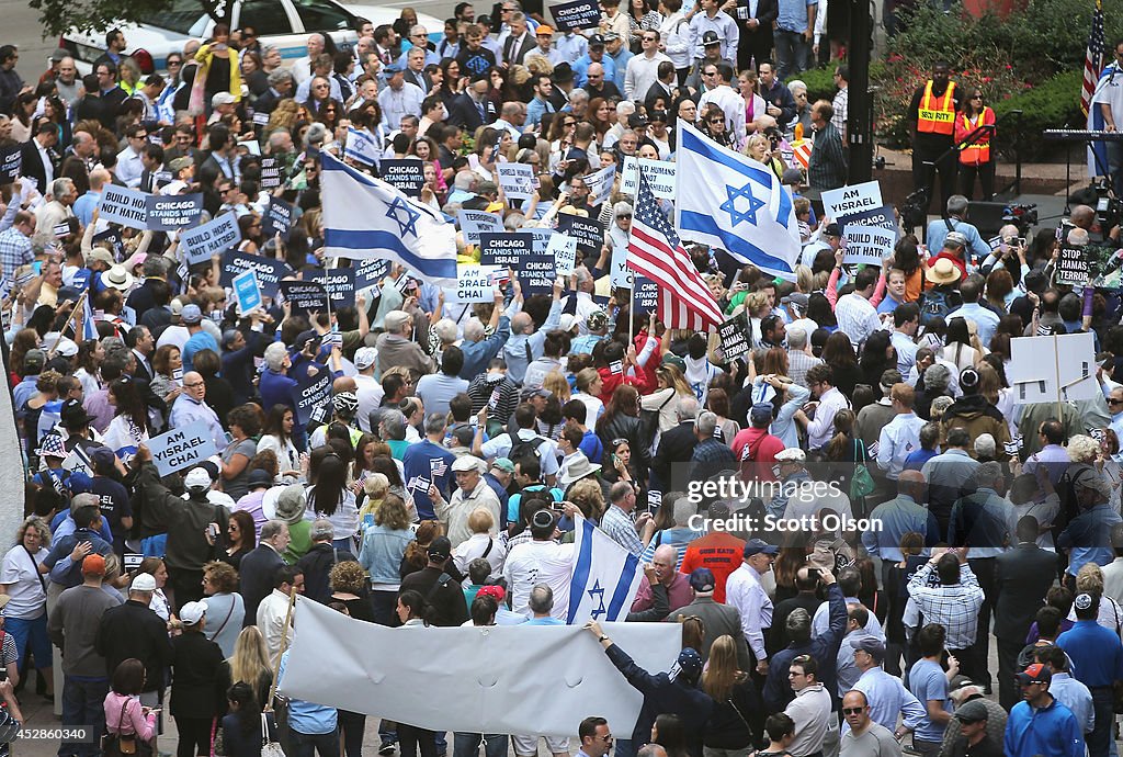 Pro-Israeli And Pro-Palestinian Activists Hold Dueling Rallies In Chicago
