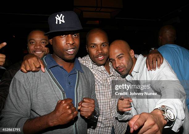 Kerry Krucial Brothers, Talib Kweli, DJ D-Nice and DJ Danger-Russ attend DJ D-Nice's birthday party at The Plumm on June 25, 2008 in New York City.