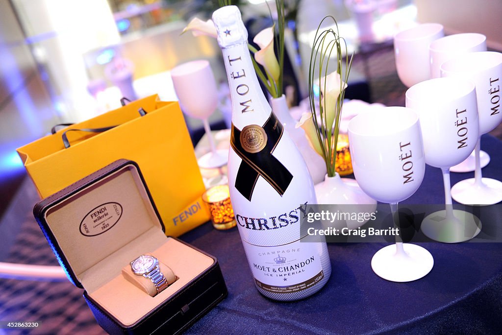 DuJour Magazine And NYY Steak Celebrate Chrissy Teigen With FENDI Timepieces And Moet Ice