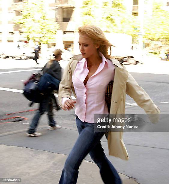 Jessica Alba during Jessica Alba on Location for Fantastic Four - May 13, 2005 at 22nd & Broadway in New York City, New York, United States.