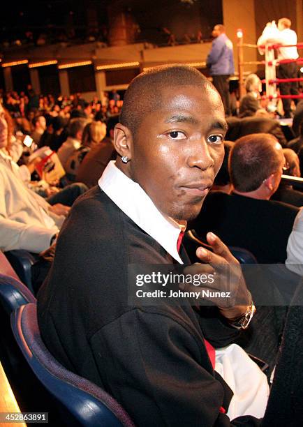 Jamal Crawford during Celebrities Attend the Zab Judah vs Carlos Baldomir Boxing Match - January 7, 2006 at Madison Square Garden in New York, New...
