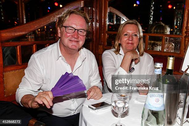Klaus Hoffmann and his wife Malene Steger attend the Udo Walz Celebrates His 70th Birthday at BAR jeder Vernunft on July 28, 2014 in Berlin, Germany.