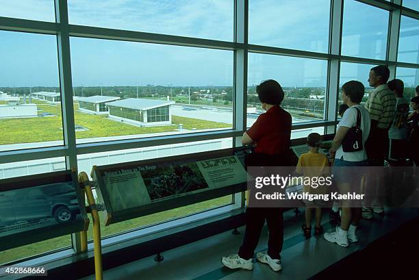 Michigan, Near Detroit, Dearborn, Ford Rouge Factory Tour, Observation Deck, View Of Largest Living Roof.