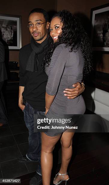 Fred J and model Esther Baxter attend Bottles & Strikes Tuesday Celebrity Bowling at Lucky Strike Lanes & Lounge on February 9, 2010 in New York City.