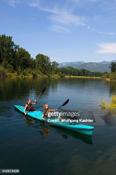 Idaho, Near Clark Fork, Lake Pend Oreille, Johnson Creek Area, People Kayaking, Model Release20060831-1, Model Release 20020923-7.