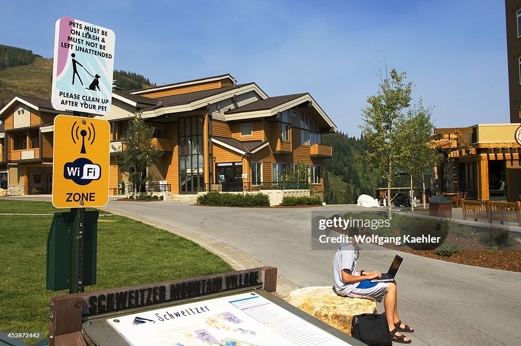 USA, Idaho, Near Sandpoint, Schweitzer Mountain Resort, Wi-...