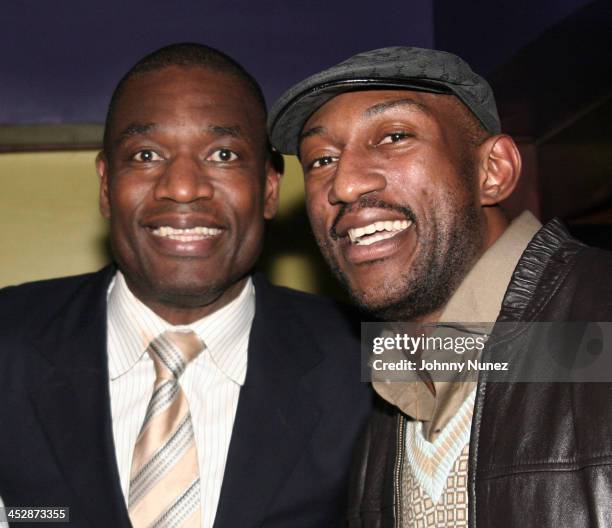 Dikembe Mutombo and D.J. Mbenga attend the Kenny Smith 8th Annual All-Star Bash on February 12, 2010 in Dallas, Texas.