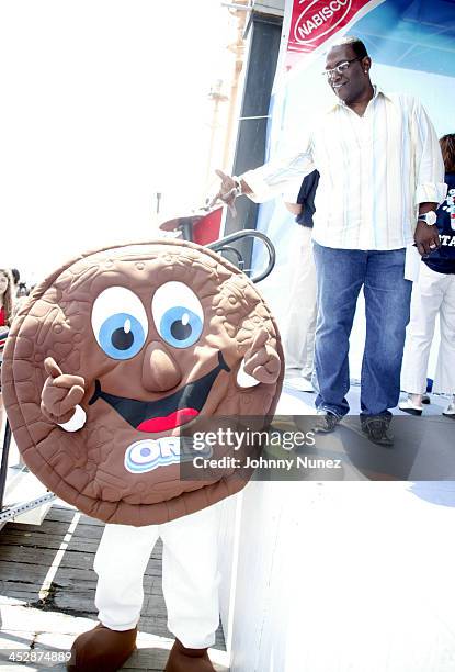 Randy Jackson during Randy Jackson Hosts Sing The Oreo and Milk Jingle Contest at South Street Seaport in New York City, New York, United States.