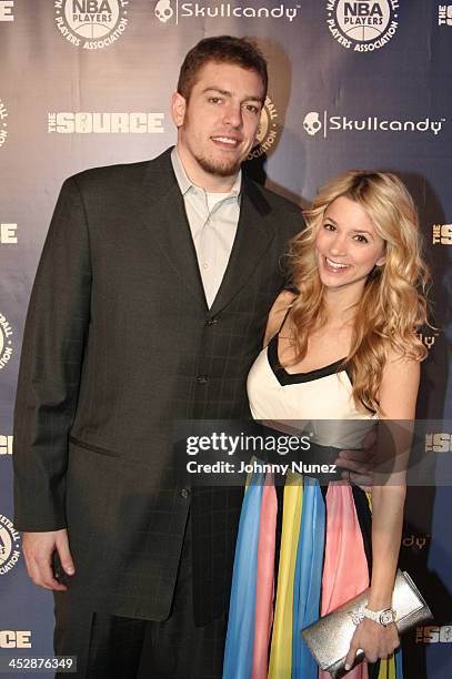 David Lee and girlfriend Sabina Gadecki attend the NBA Players Association All-Star Gala on February 13, 2010 in Dallas, Texas.