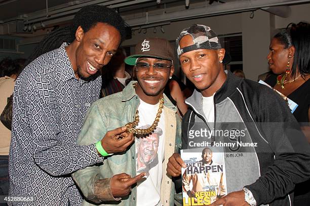 Alamo, Kwame and Zab Judah during Kevin Liles Celebrates the Release of His Book Make It Happen: The Hip-Hop Guide To Success at Firmenich in New...
