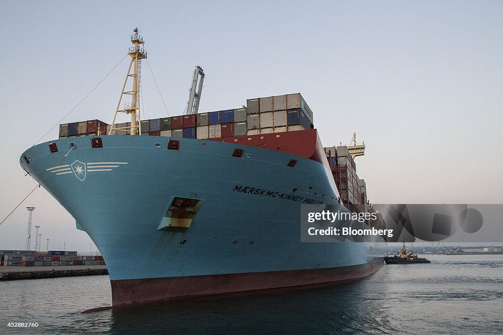 Pilot's View Of A.P. Moeller-Maersk A/S Triple E Class Container Ship Port Arrival