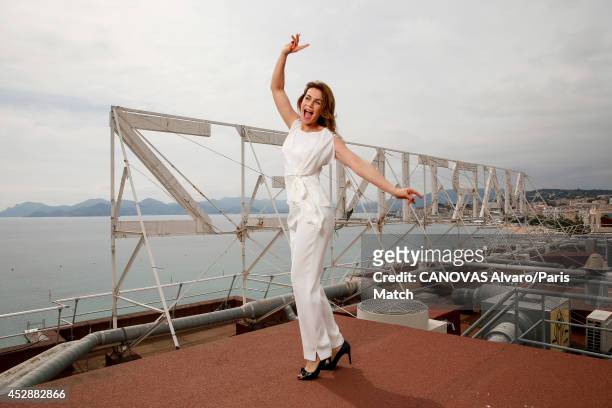 Actor Valerie Kaprisky is photographed for Paris Match on April 11, 2014 in Cannes, France.