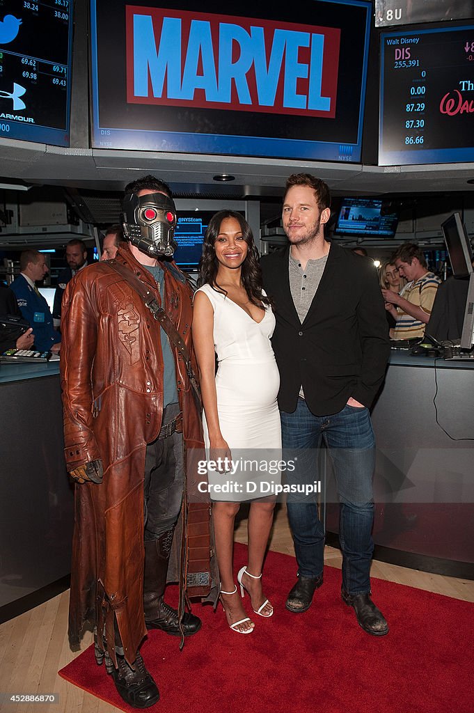 "Guardians Of The Galaxy" Cast Ring The New York Stock Exchange Opening Bell