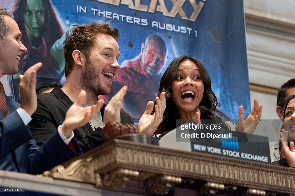 "Guardians Of The Galaxy" Cast Ring The New York Stock Exchange Opening Bell