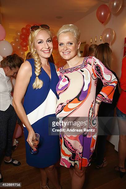 Elna-Margret zu Bentheim and Barbara Sturm attend the reception 'Baby shower for Barbara Sturm' on July 29, 2014 in Duesseldorf, Germany.