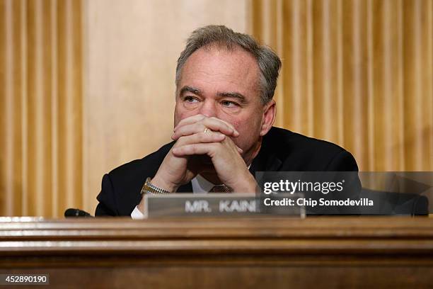 Senate Foreign Relations Committee member Sen. Tim Kaine hears testimony from State and Treasury department officials about the ongoing P-5+1 talks...