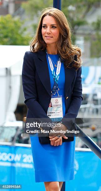 Catherine, Duchess of Cambridge arrives at Hampden Park to watch the athletics during the 20th Commonwealth Games on July 29, 2014 in Glasgow,...