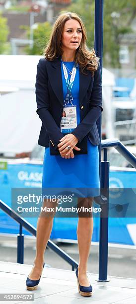 Catherine, Duchess of Cambridge arrives at Hampden Park to watch the athletics during the 20th Commonwealth Games on July 29, 2014 in Glasgow,...