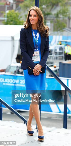 Catherine, Duchess of Cambridge arrives at Hampden Park to watch the athletics during the 20th Commonwealth Games on July 29, 2014 in Glasgow,...