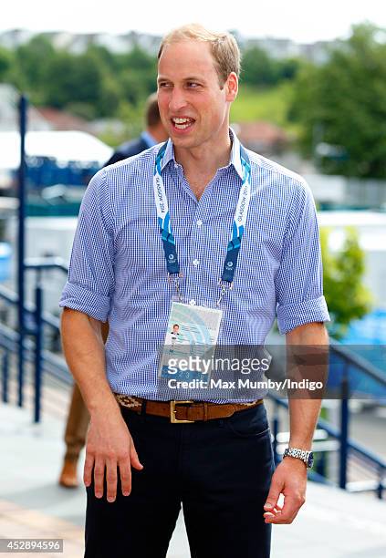 Prince William, Duke of Cambridge arrives at Hampden Park to watch the athletics during the 20th Commonwealth Games on July 29, 2014 in Glasgow,...