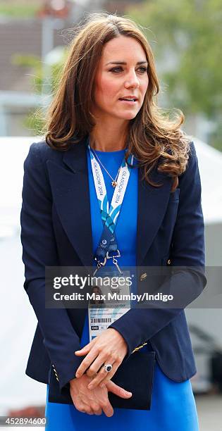 Catherine, Duchess of Cambridge arrives at Hampden Park to watch the athletics during the 20th Commonwealth Games on July 29, 2014 in Glasgow,...