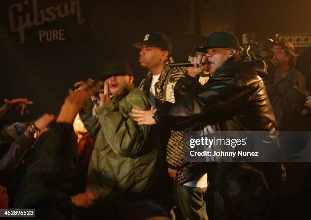 Tony Sunshine, Armageddon and Fat Joe during Fat Joe So Much More Video Shoot - Day 2 at Arlene's Grocery in New York City, New York, United States.