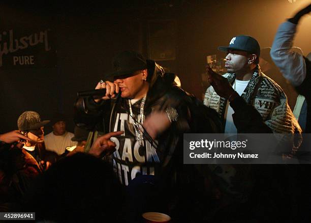 Fat Joe and Armageddon during Fat Joe So Much More Video Shoot - Day 2 at Arlene's Grocery in New York City, New York, United States.